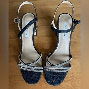 Elegant Nina Shoed Navy Strappy Sandals
